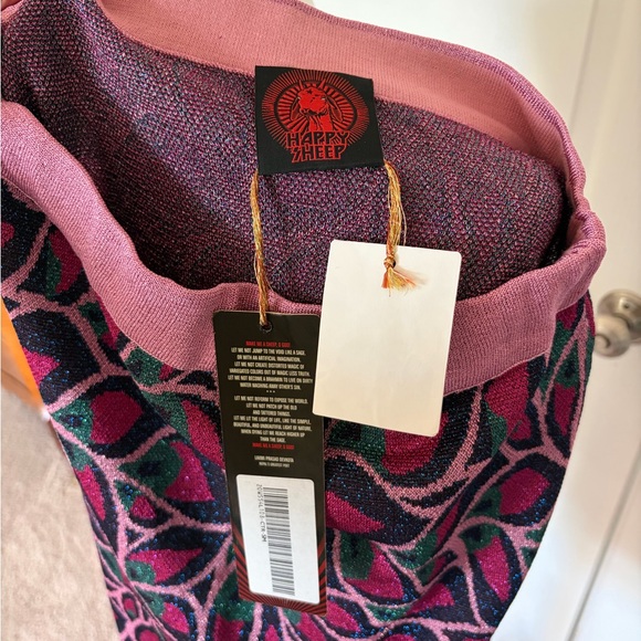 NWT Happy Sheep Metallic Leaf Pattern Knit Midi Skirt Anthropologie - Picture 2 of 4